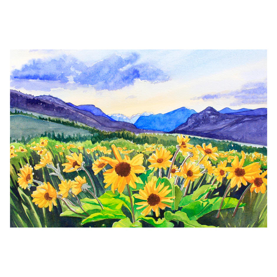 Balsamroot at Dusk - Small Art Print