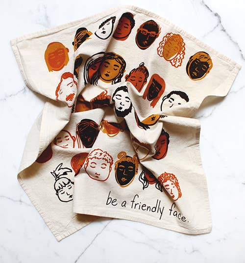 Be A Friendly Face Tea Towel