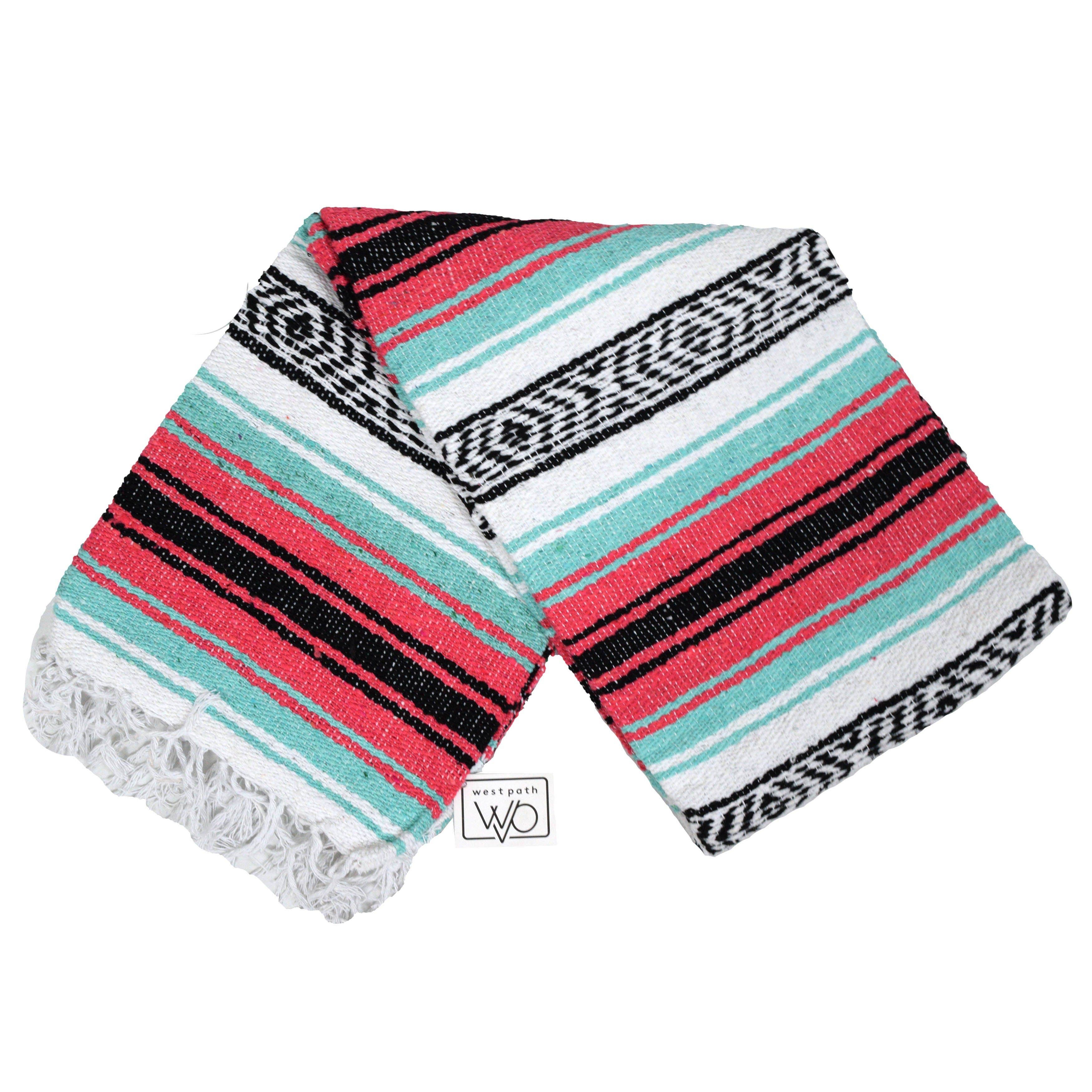 Mint & Coral Mexican Falsa Blanket