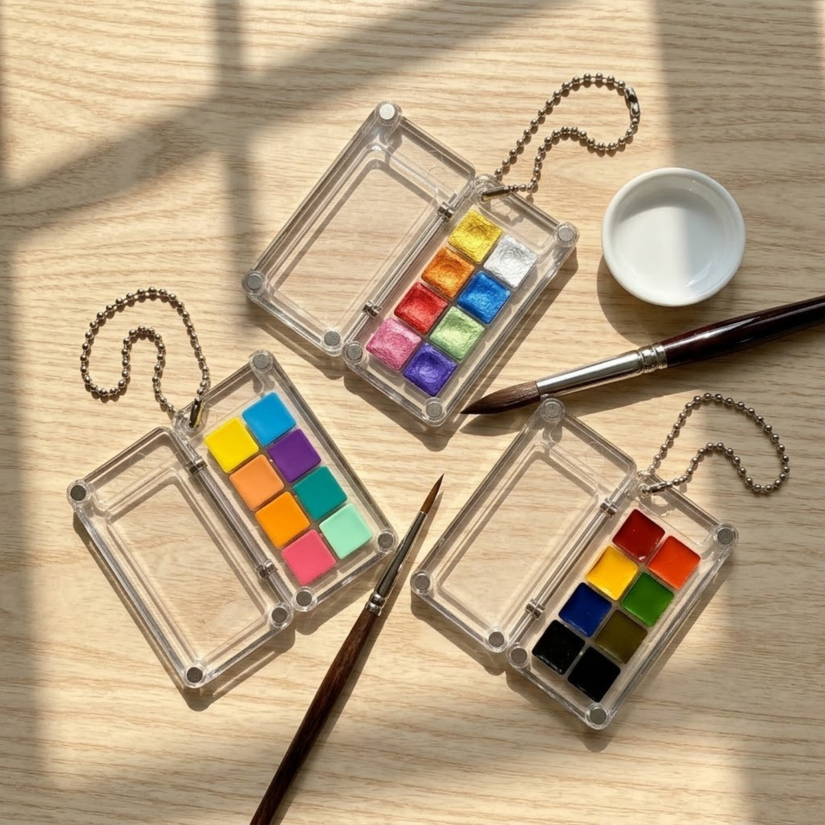 Portable Mini High Pigment Watercolor Paints Keychain (8 colors)
