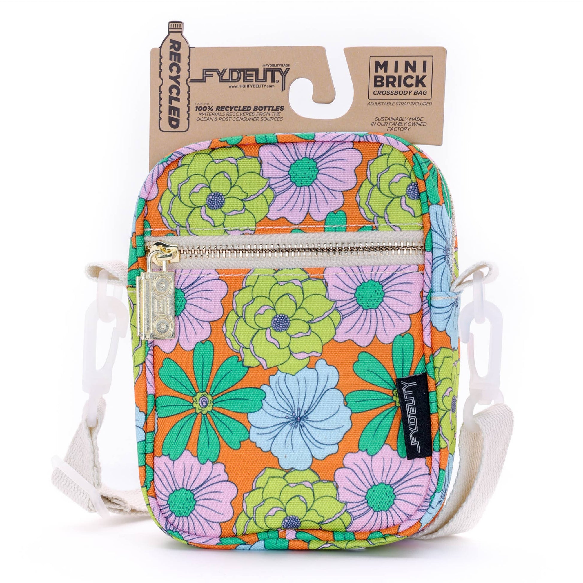 Mini Brick Bag - Floral Orange