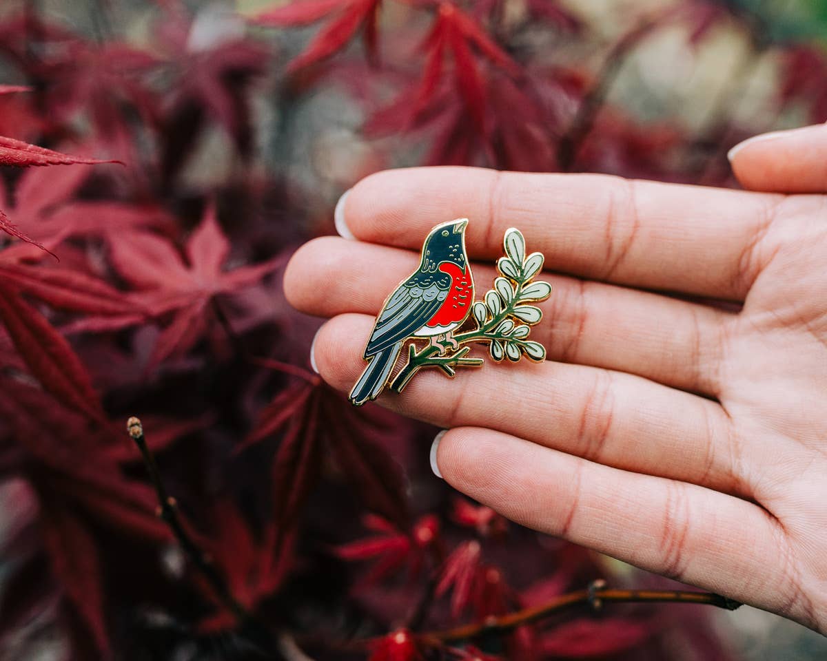 Robin Enamel Pin