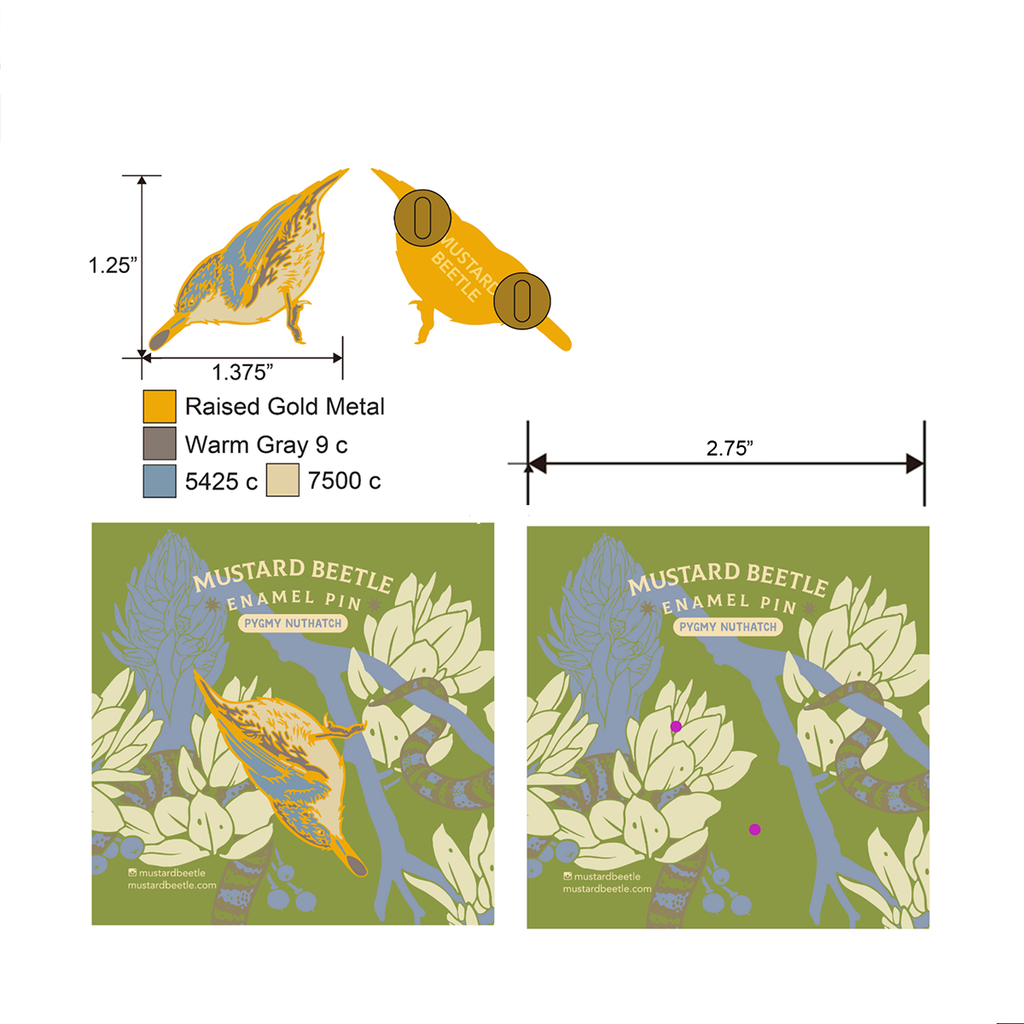 Enamel Pin: Pygmy Nuthatch