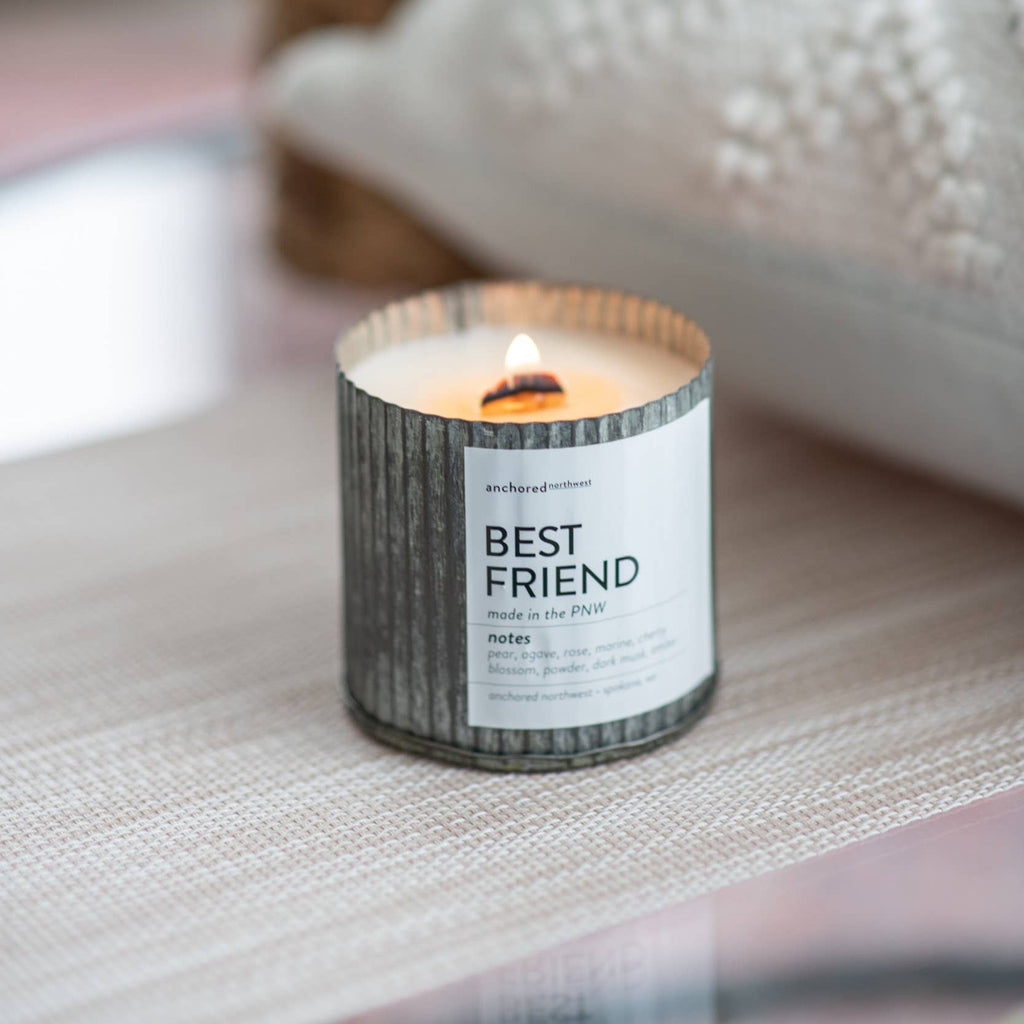 Girlfriend Rustic Vintage Farmhouse Wood Wick Candle