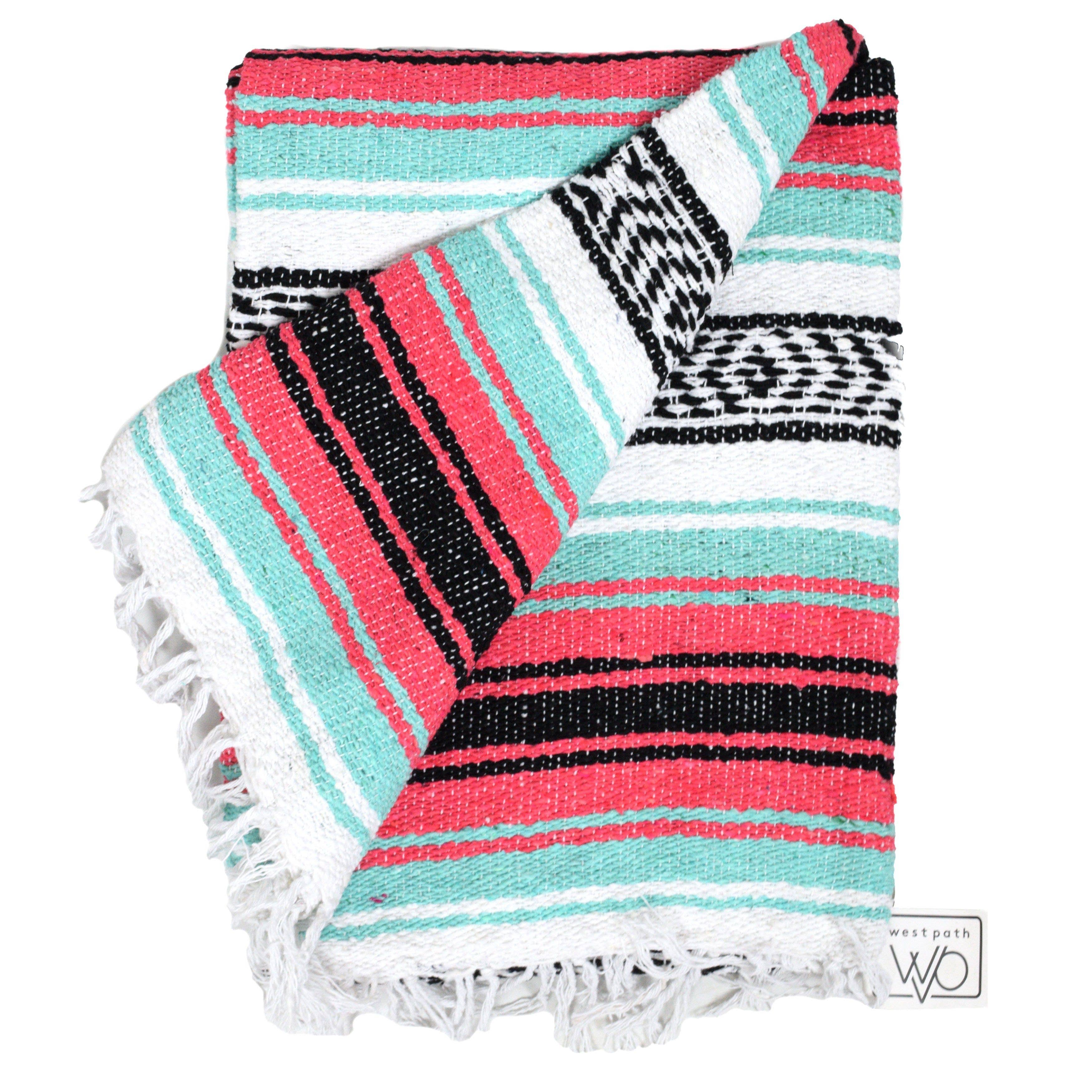 Mint & Coral Mexican Falsa Blanket