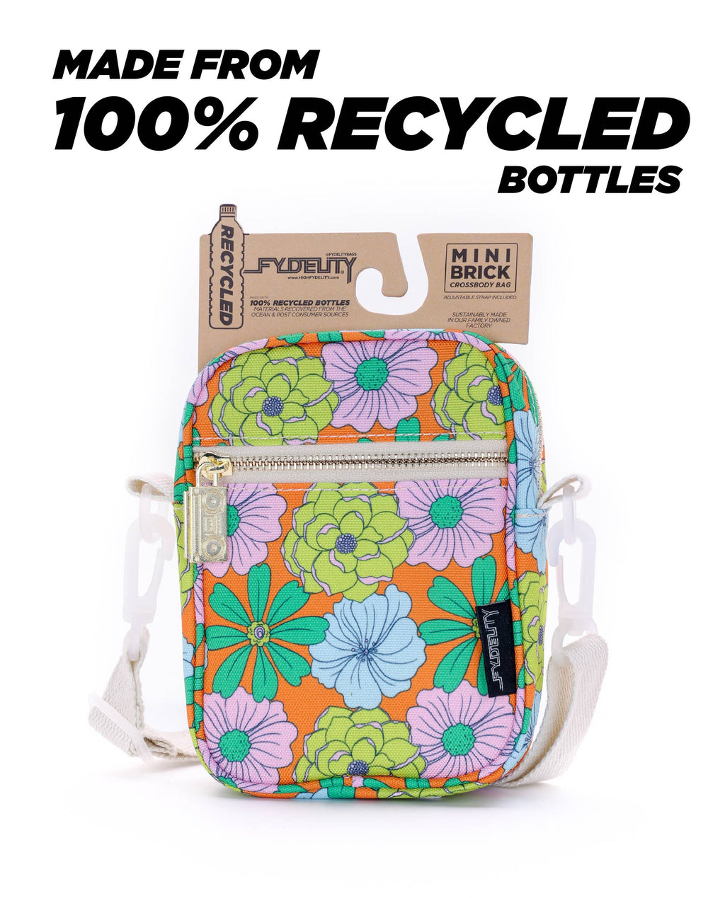 Mini Brick Bag - Floral Orange
