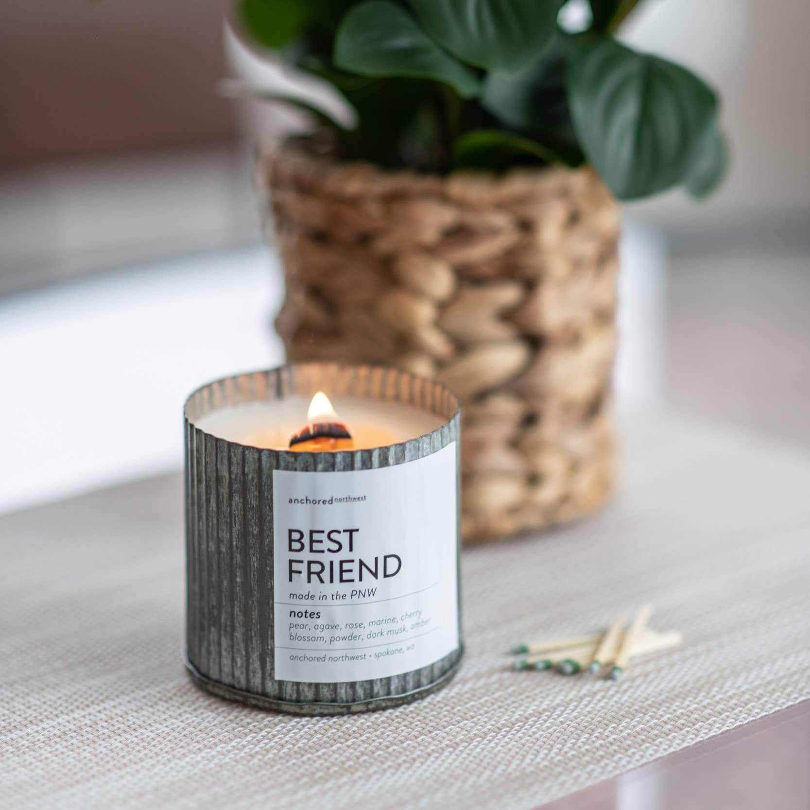 Girlfriend Rustic Vintage Farmhouse Wood Wick Candle