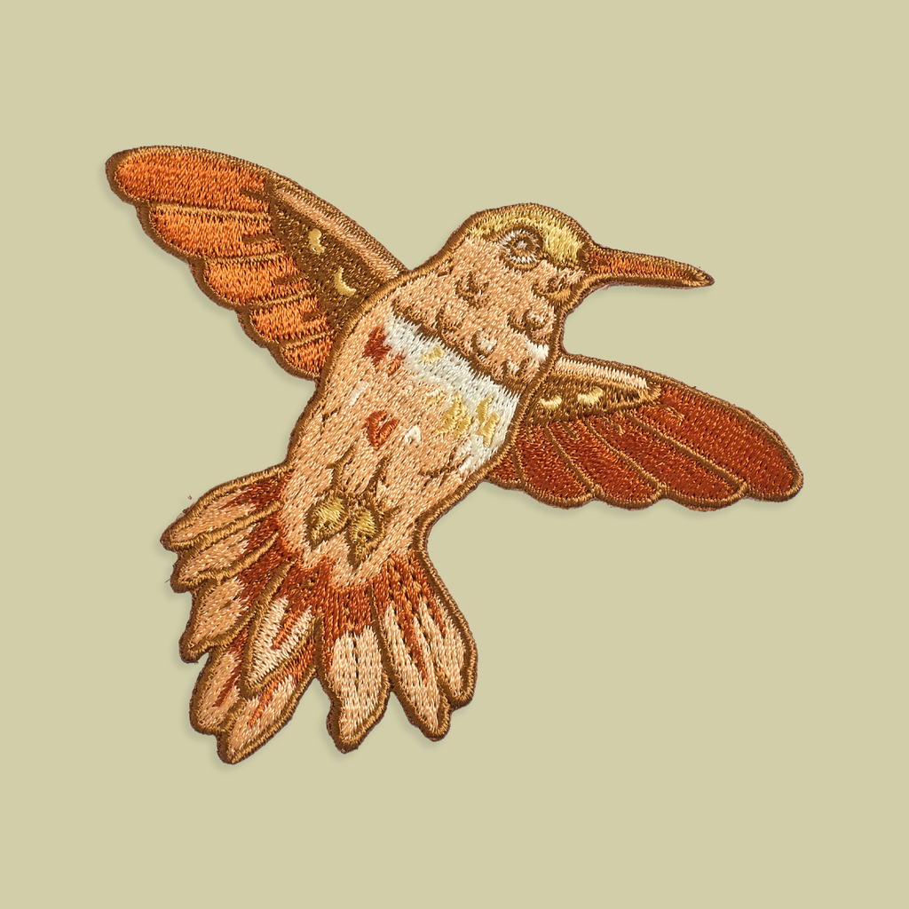 Hummingbird Embroidered Patch, Iron on Patch