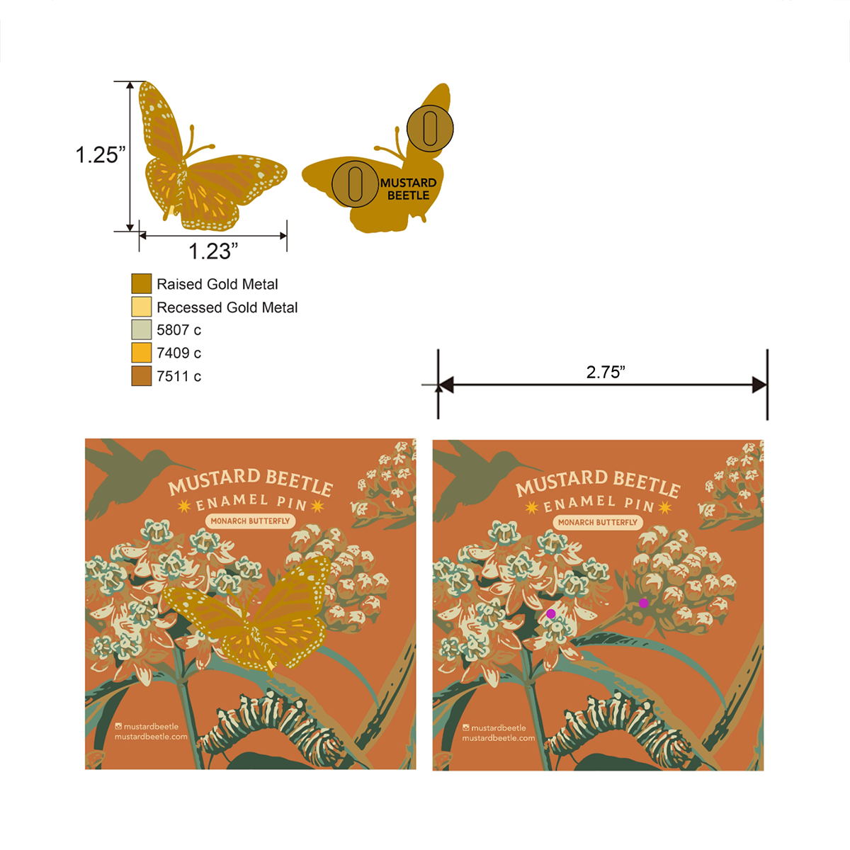 Enamel Pin: Monarch