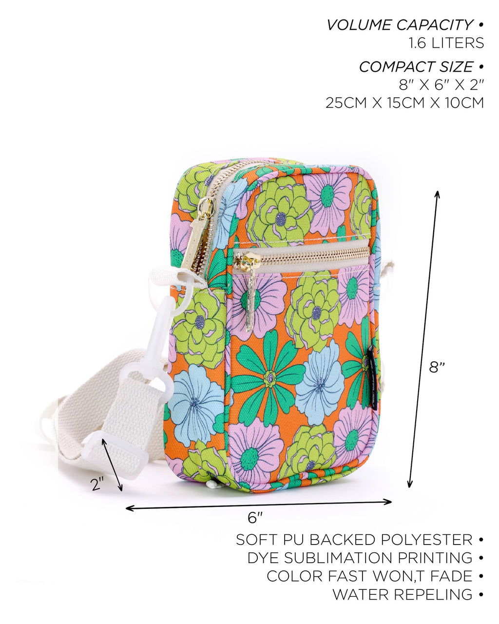 Mini Brick Bag - Floral Orange