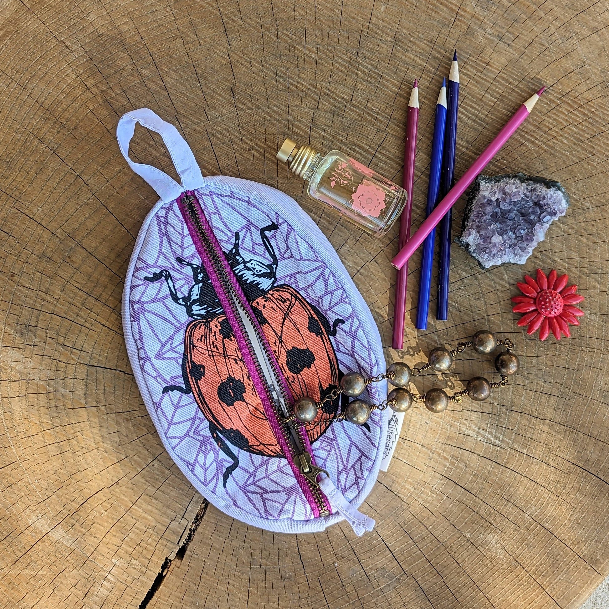 Zippered pouch | ladybug