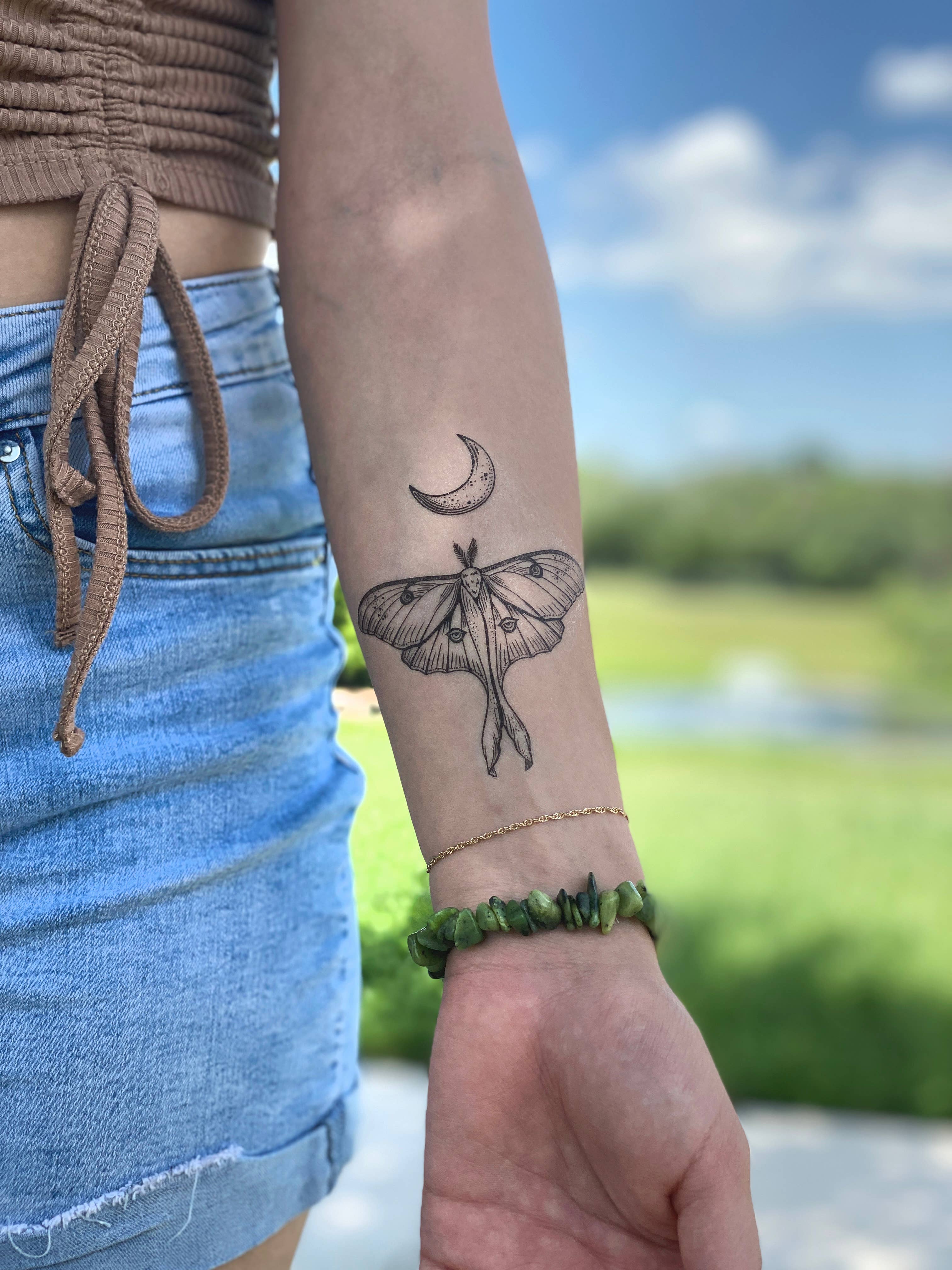 Luna Moth Temporary Tattoo – Pinetooth