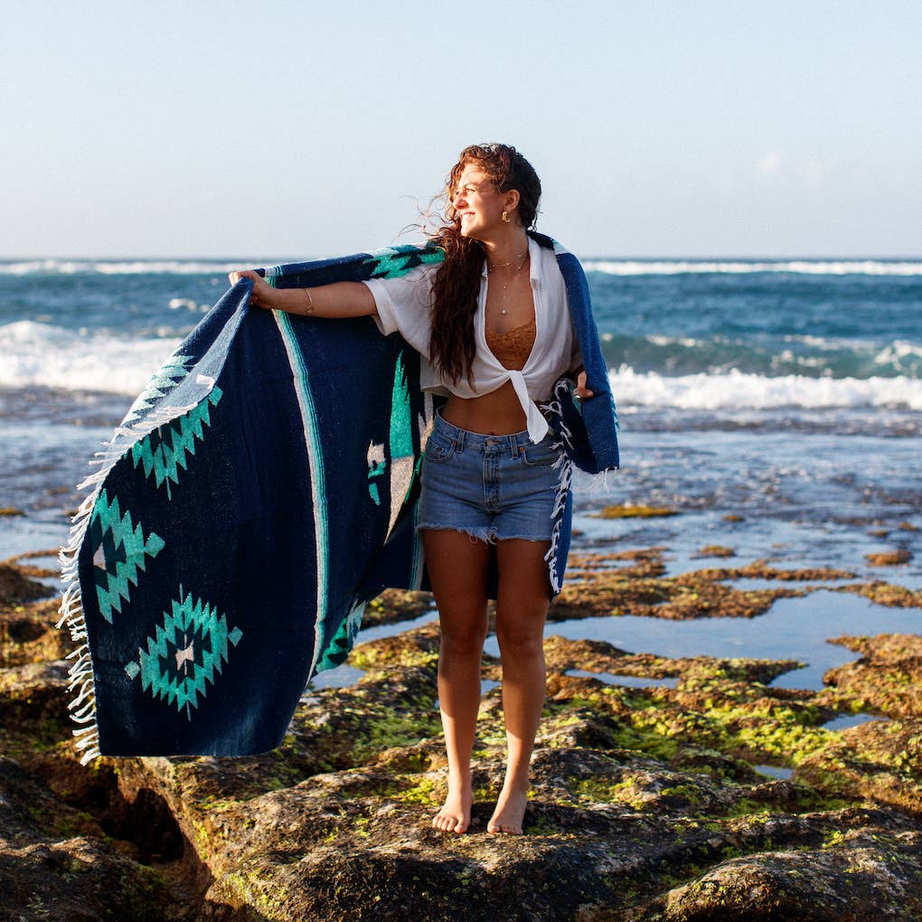 Blue Eagle Mexican Blanket | Thunderbird Baja Blanket