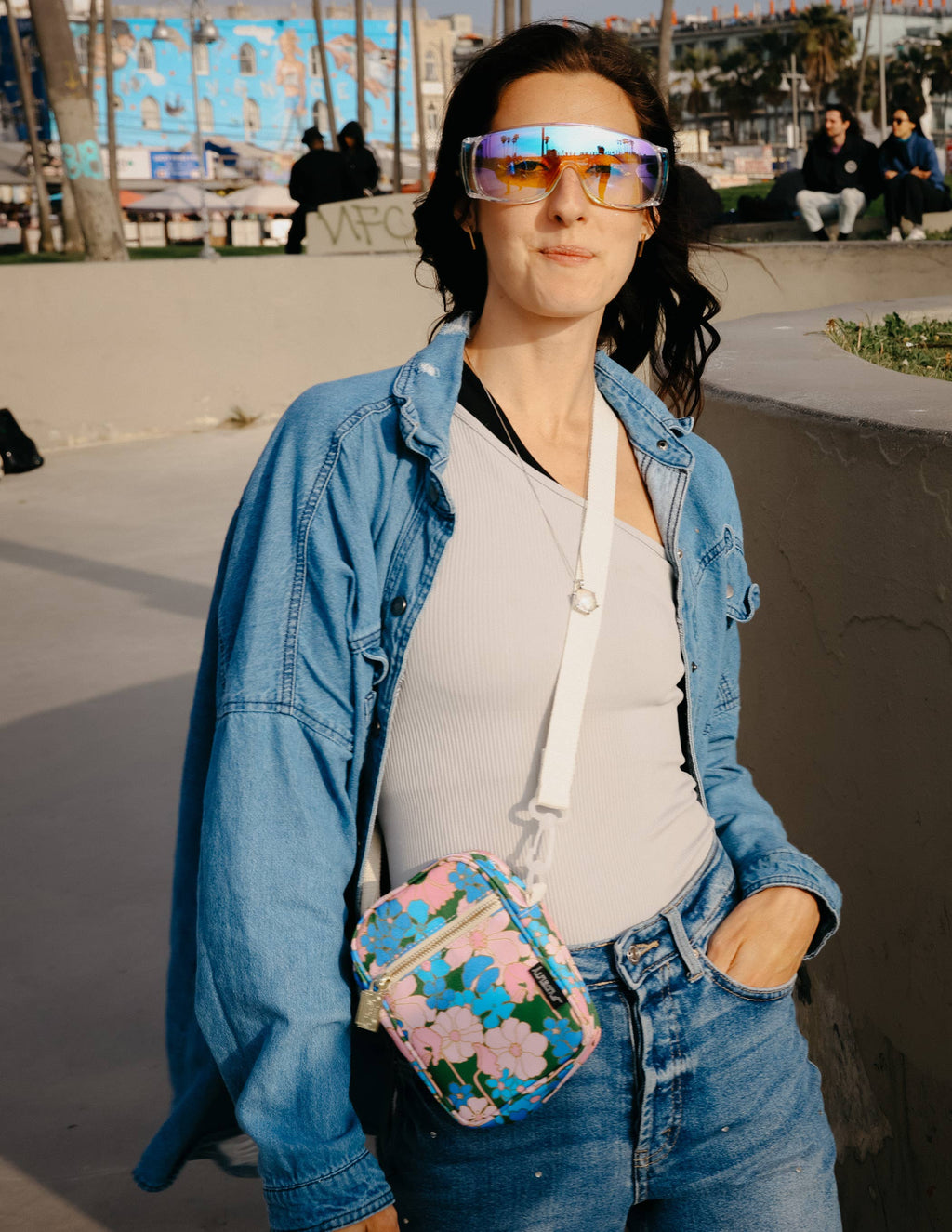 Mini Brick Bag - Floral Pink Blue
