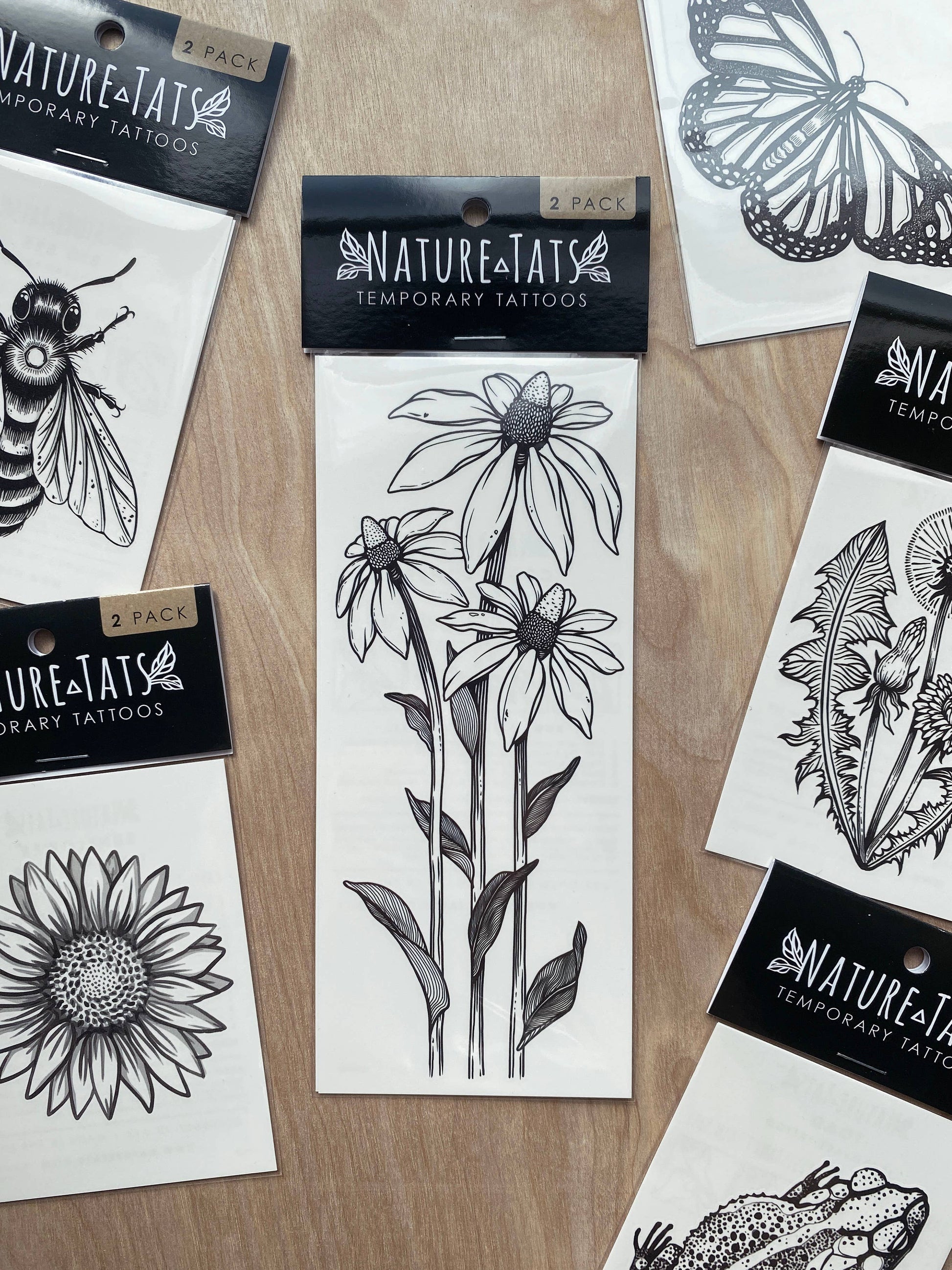 Coneflower Temporary Tattoo