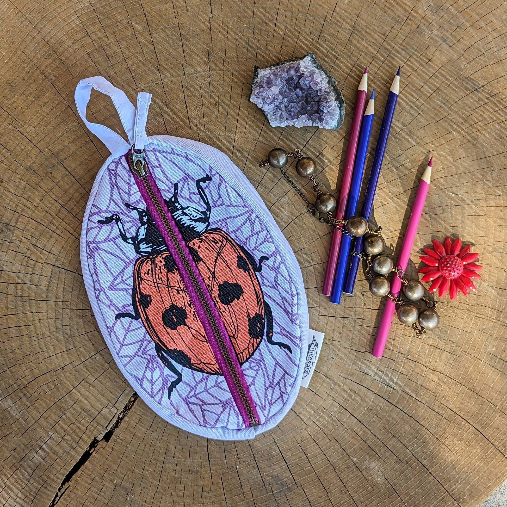 Zippered pouch | ladybug