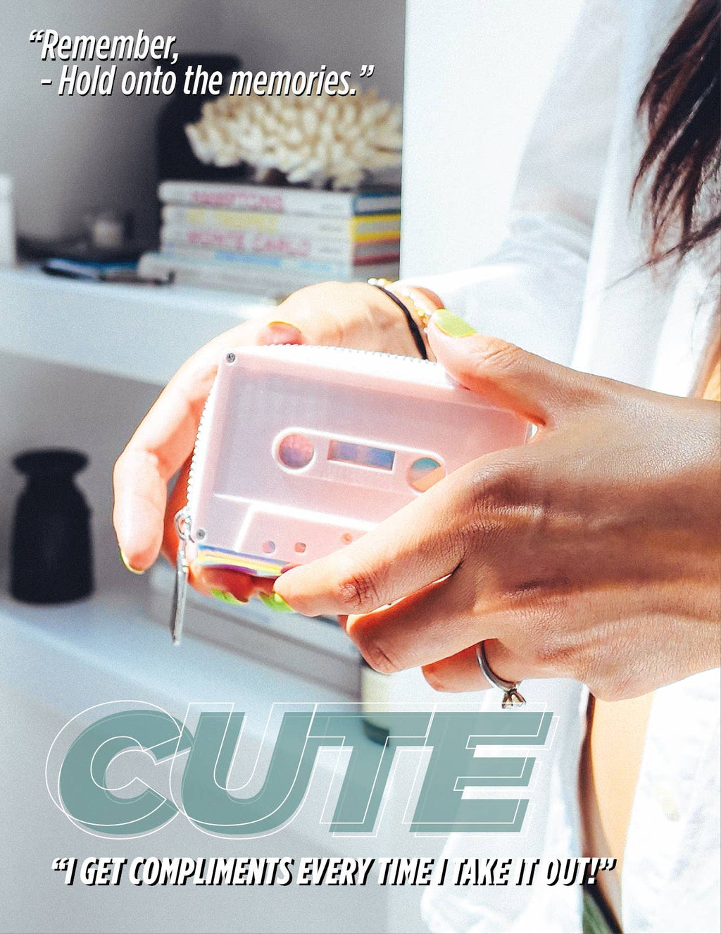80s Cassette Wallet - Pink