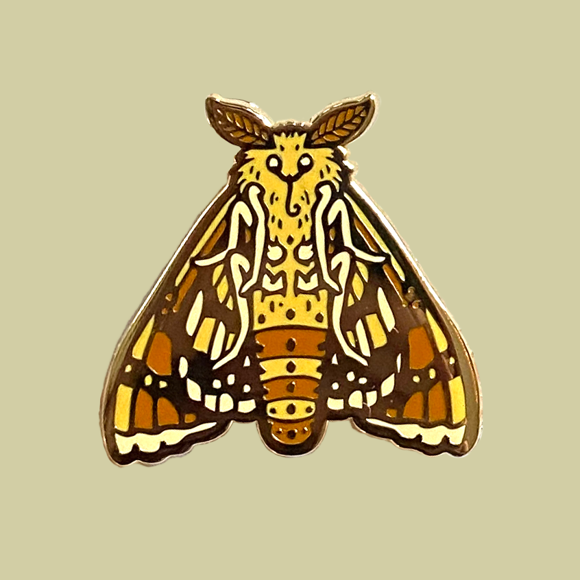 Moth Enamel Pin 1.25”, Entomology Pin