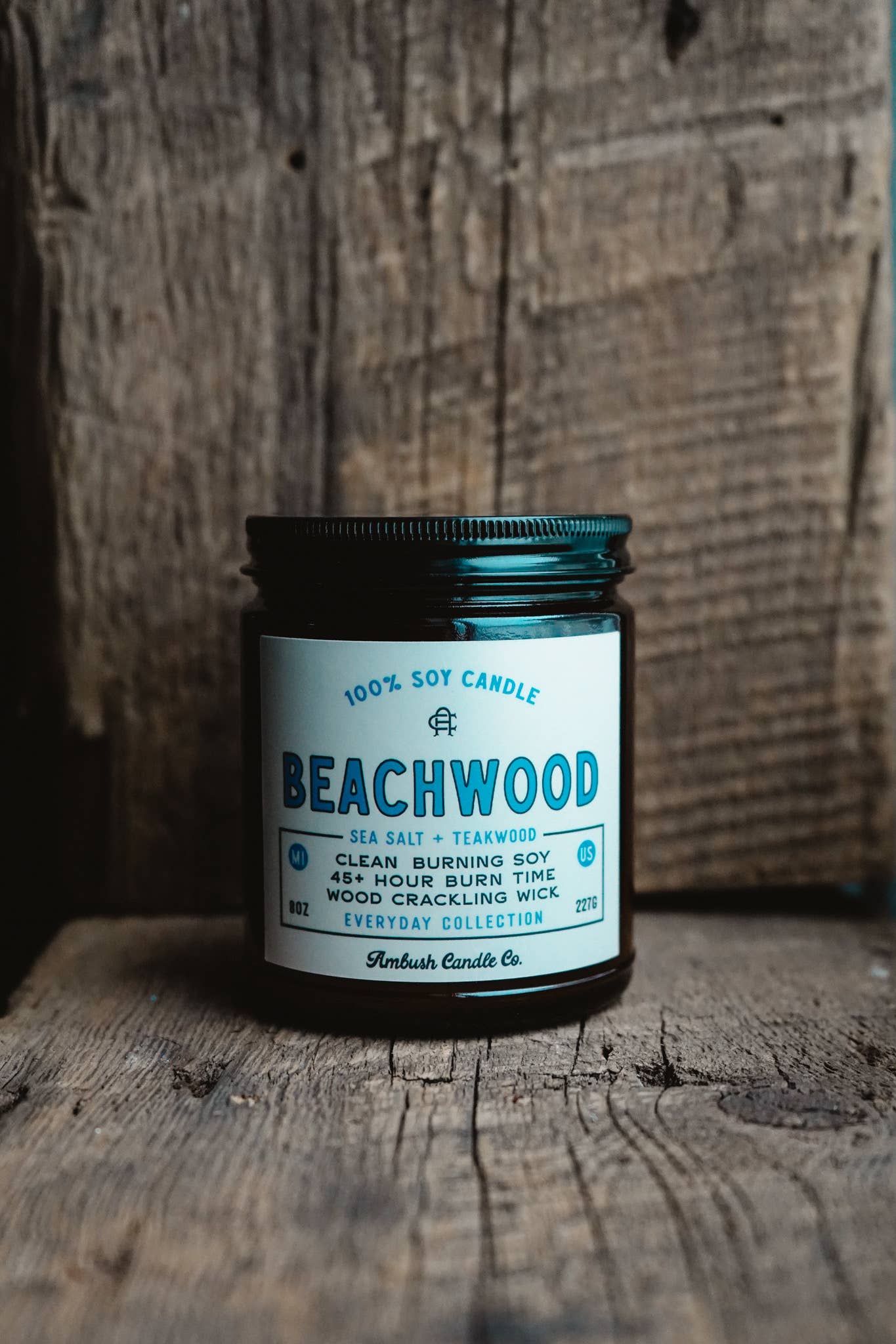Beachwood | Sea Salt + Teakwood 8oz Soy Candle