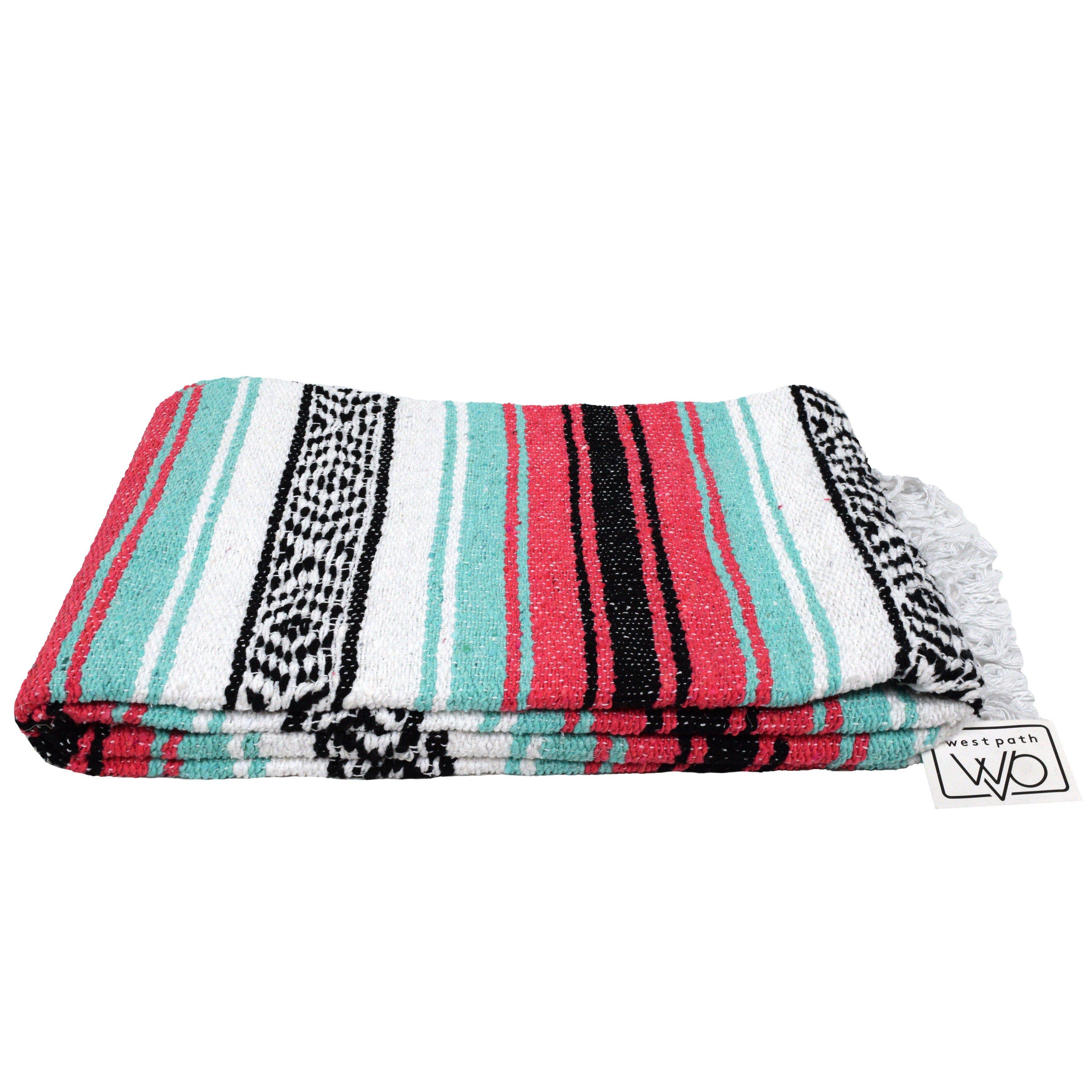 Mint & Coral Mexican Falsa Blanket