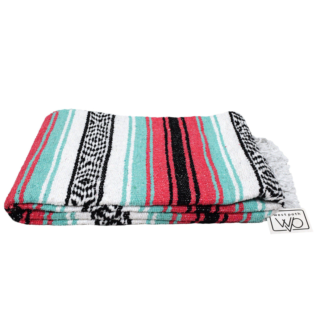 Mint & Coral Mexican Falsa Blanket