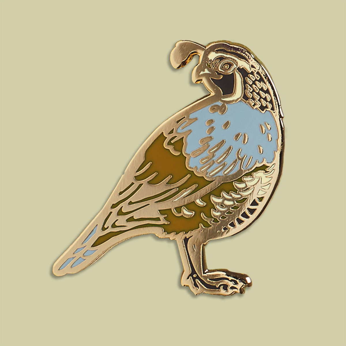 Enamel Pin: California Quail 1.25"