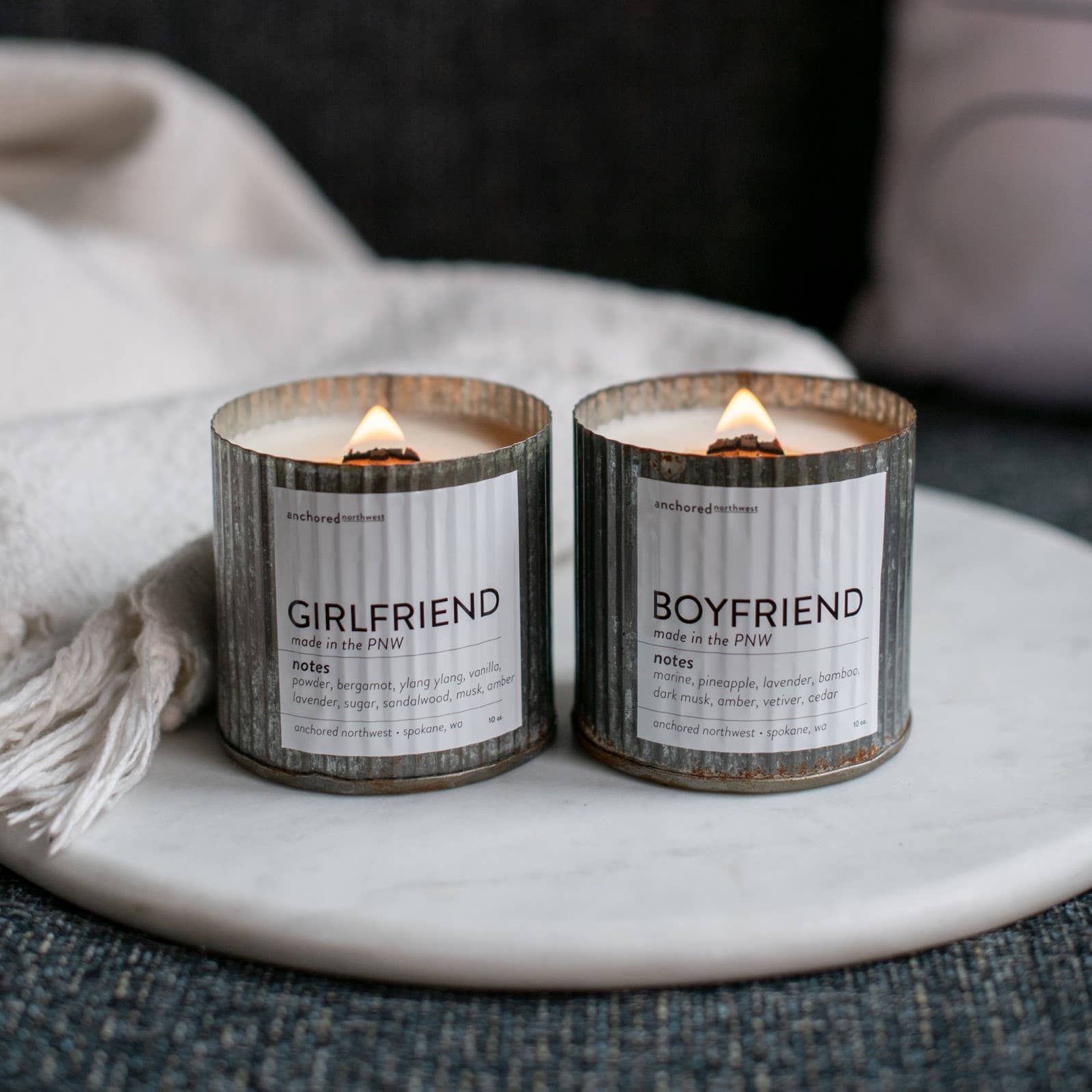 Girlfriend Rustic Vintage Farmhouse Wood Wick Candle
