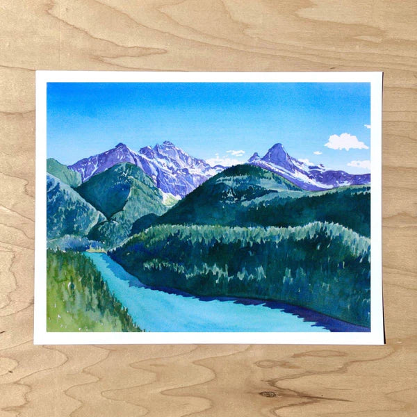 Colonial Peak from Diablo Lake - Small Art Print