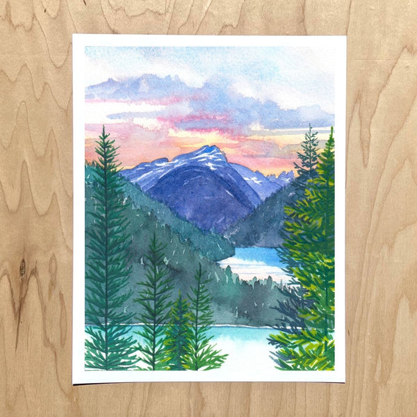 Diablo Lake at Dusk - Medium Art Print