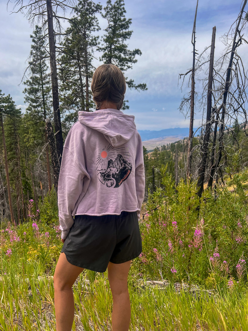 Vintage Hwy 20 - Women's Cropped Hoodie