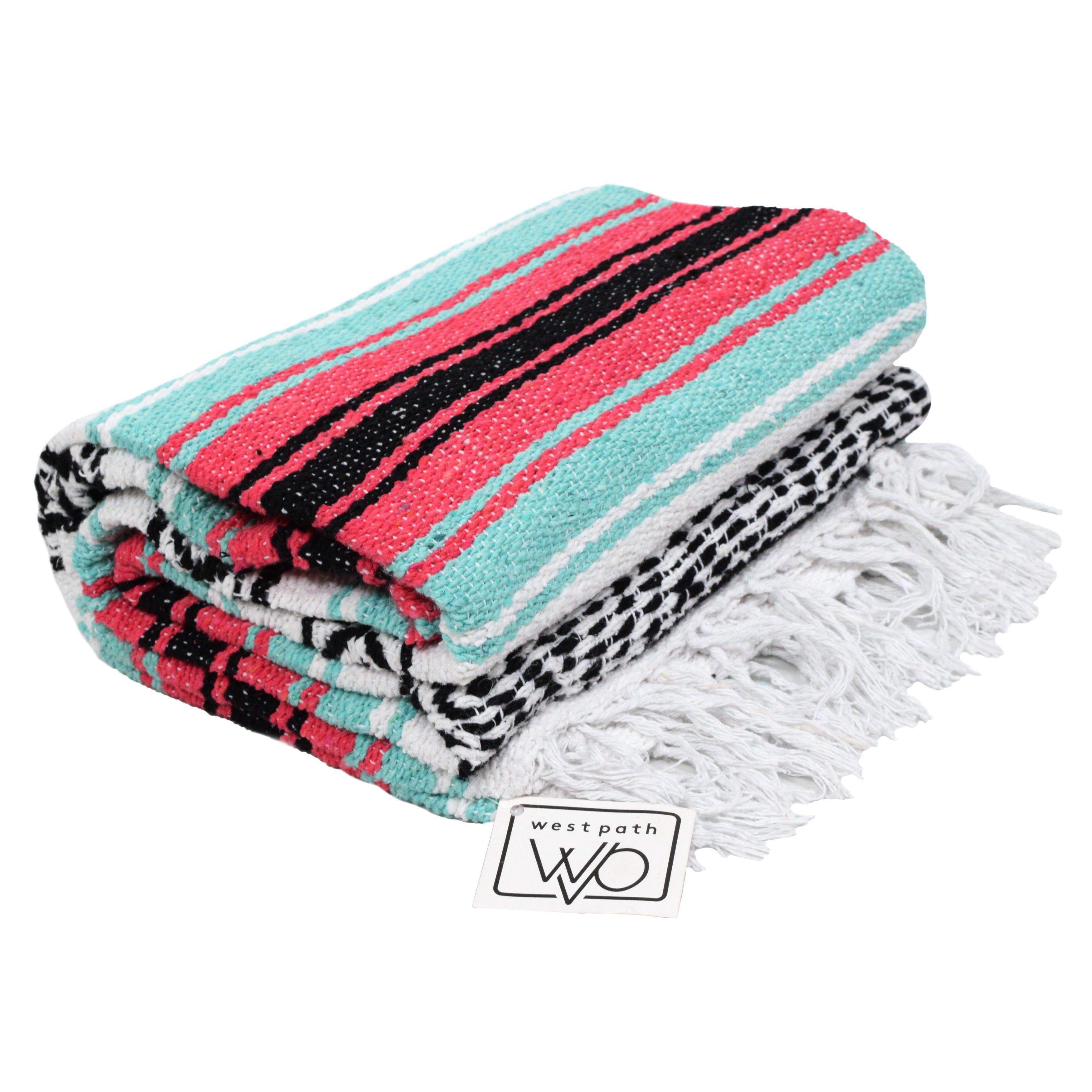 Mint & Coral Mexican Falsa Blanket