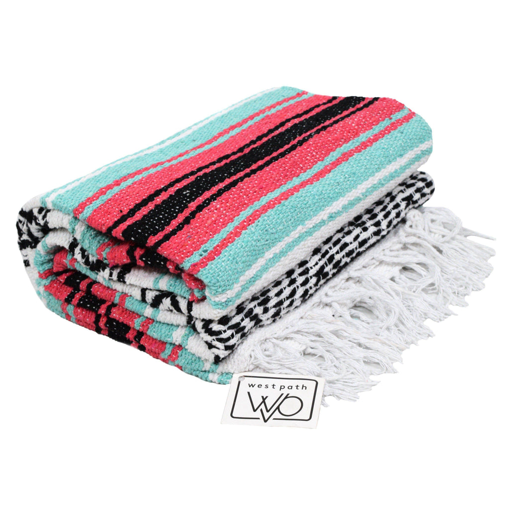 Mint & Coral Mexican Falsa Blanket