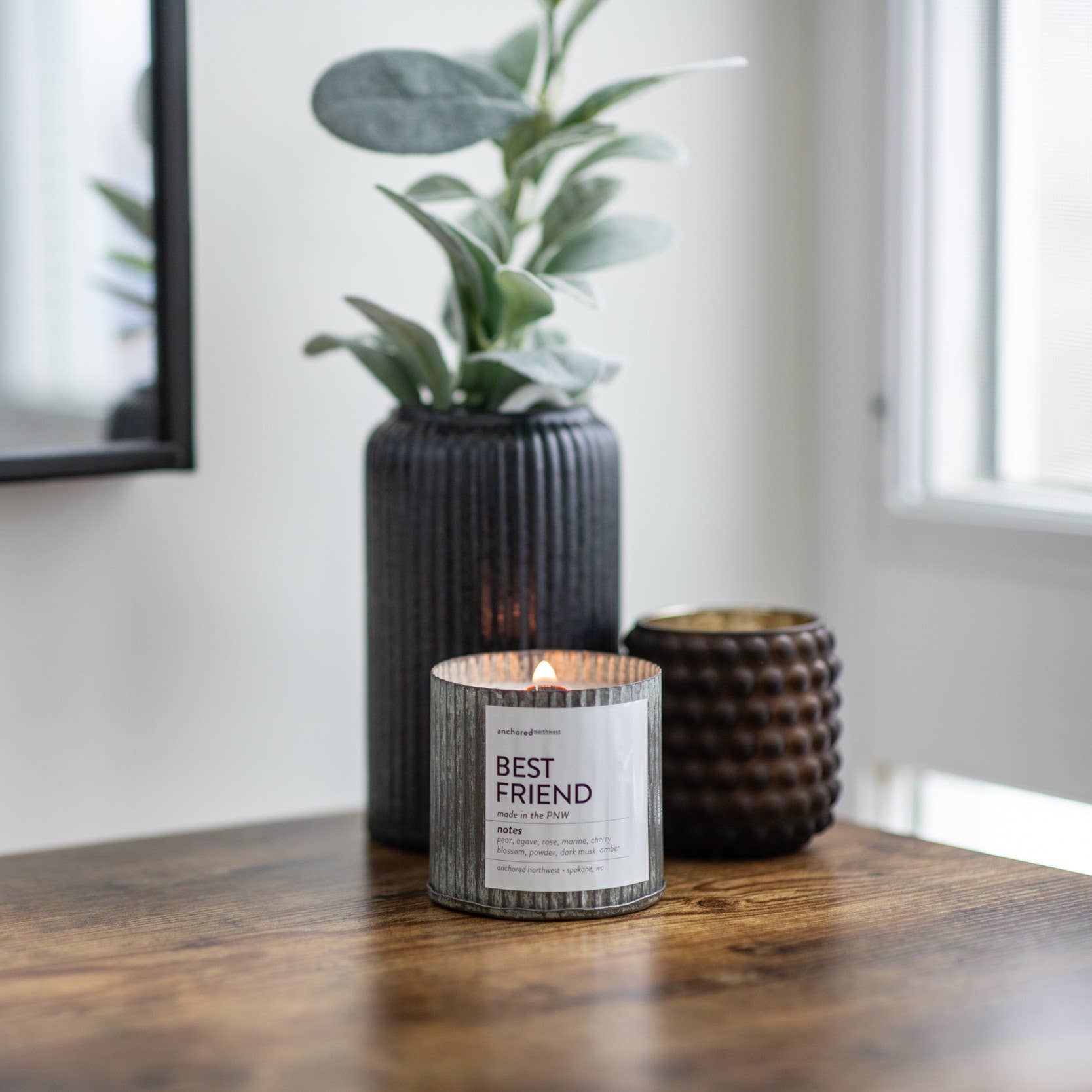 Girlfriend Rustic Vintage Farmhouse Wood Wick Candle