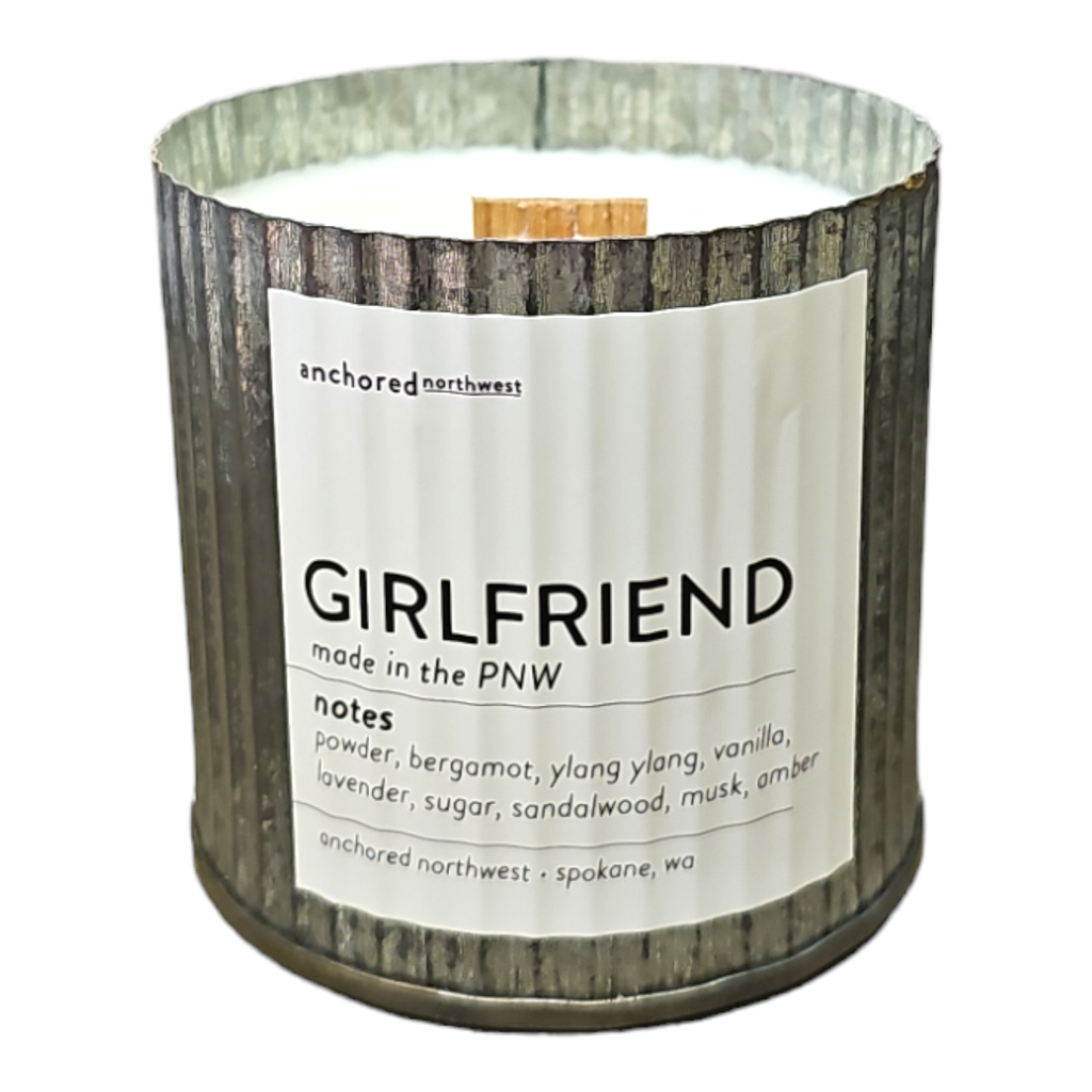 Girlfriend Rustic Vintage Farmhouse Wood Wick Candle