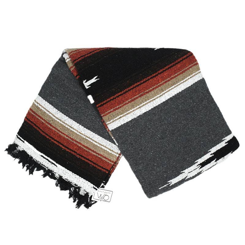 Retro Charcoal Grey Baja Diamond Blanket