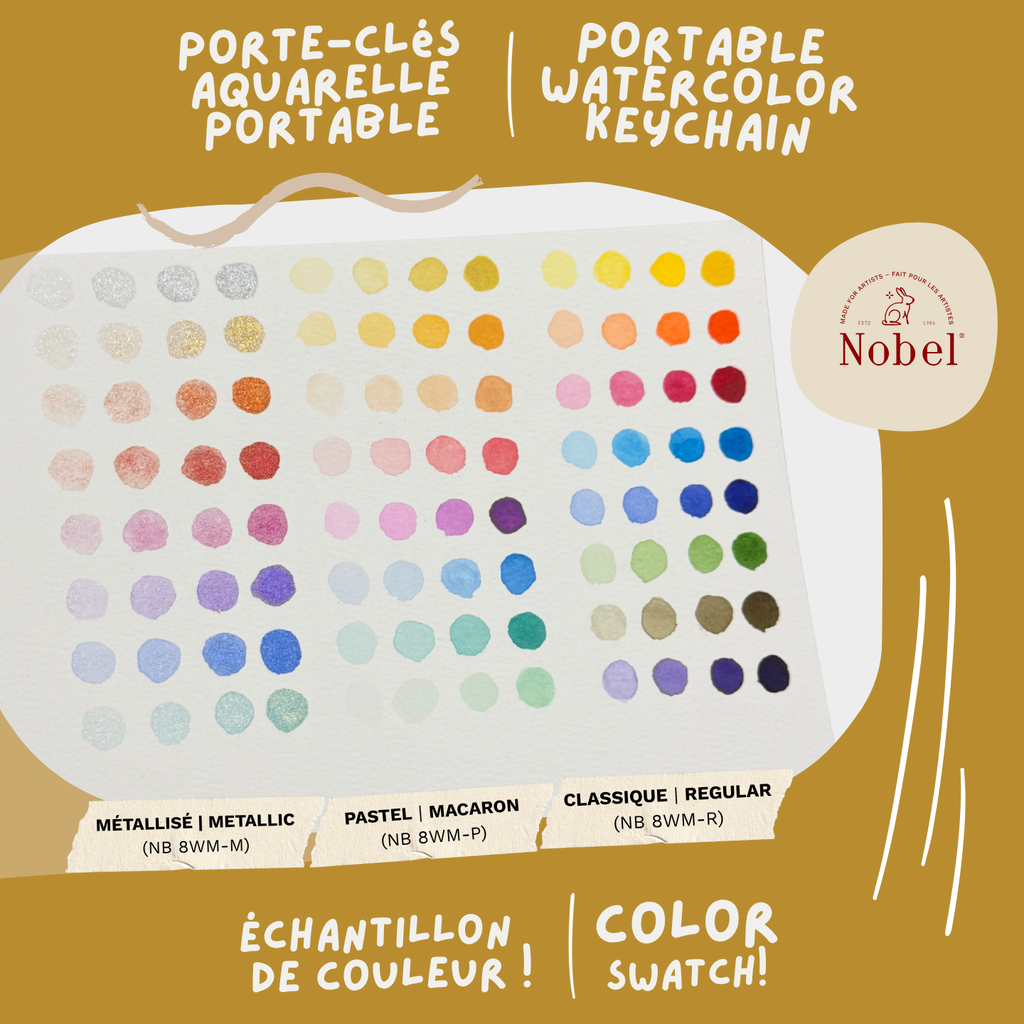 Portable Mini High Pigment Watercolor Paints Keychain (8 colors)