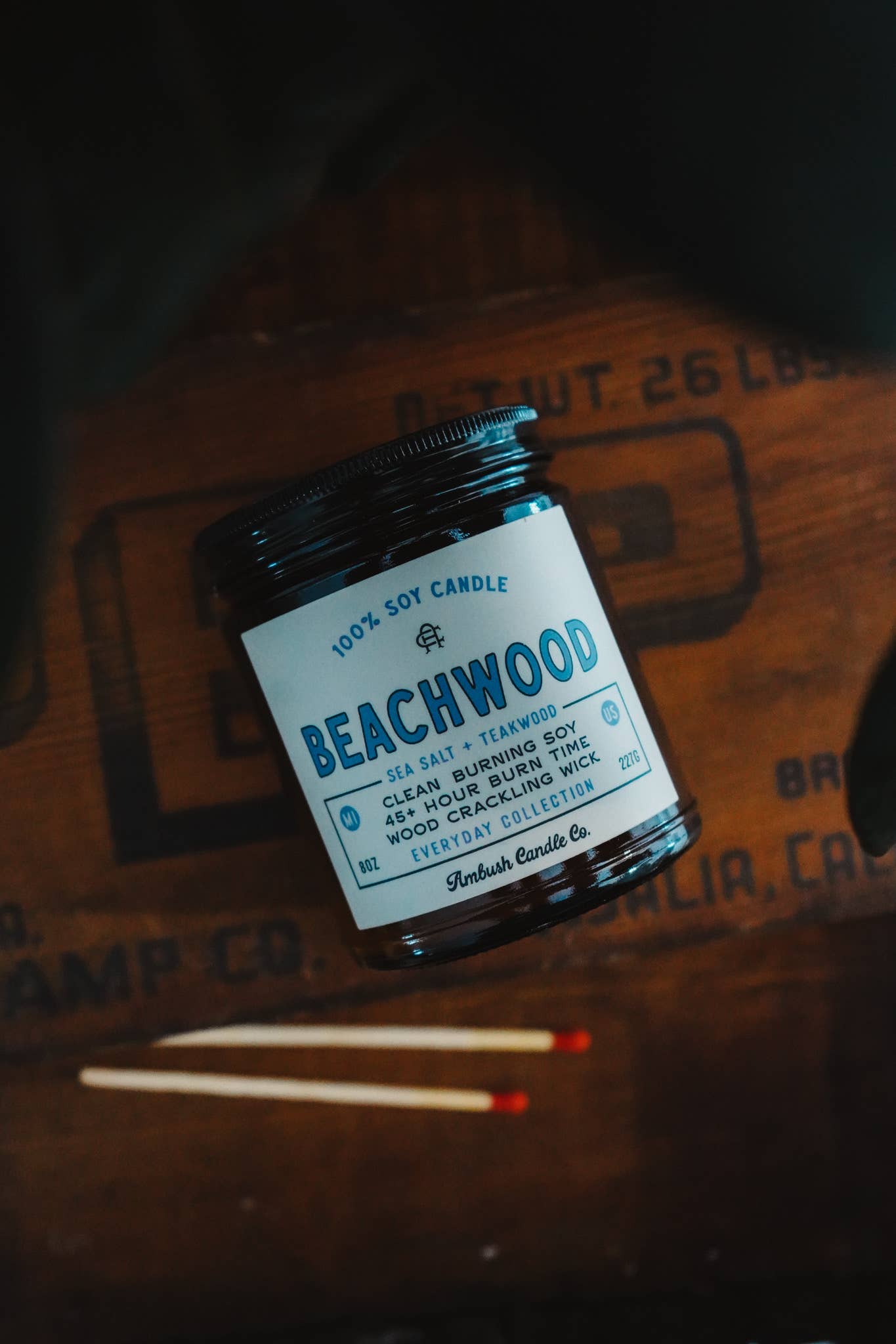 Beachwood | Sea Salt + Teakwood 8oz Soy Candle