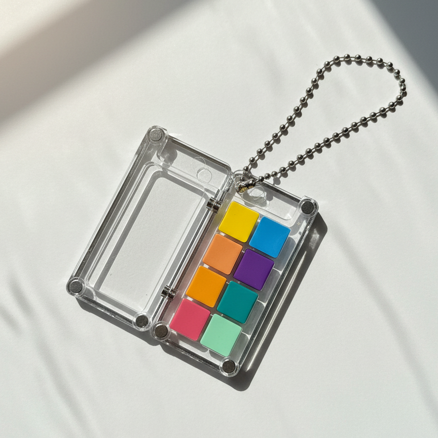 Portable Mini High Pigment Watercolor Paints Keychain (8 colors)