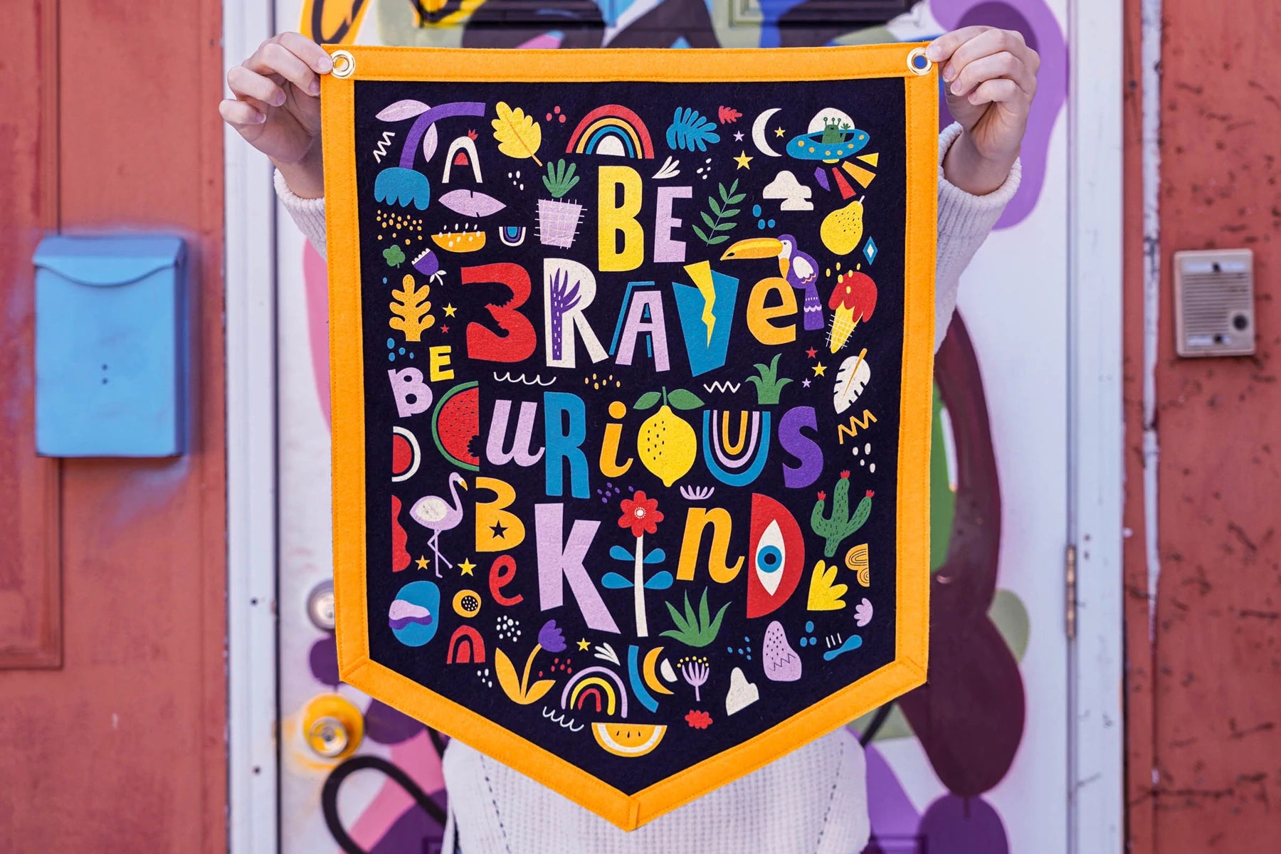 Be Brave, Be Curious, Be Kind Camp Flag