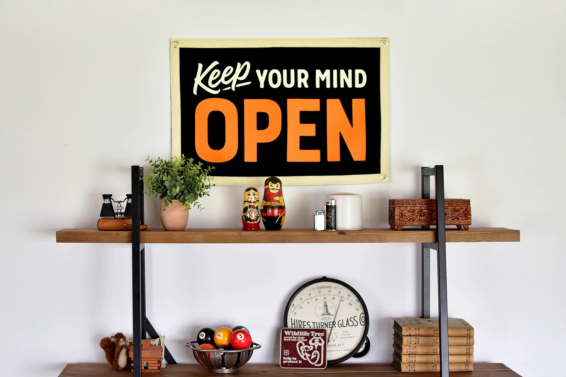 Keep Your Mind Open - Camp Flag